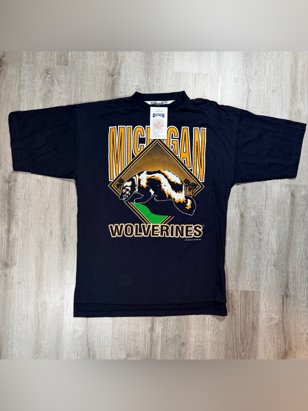 Vintage 1994 Michigan Wolverines Softwear Athletics T-Shirt XL New w/ Tags